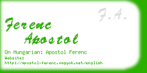 ferenc apostol business card